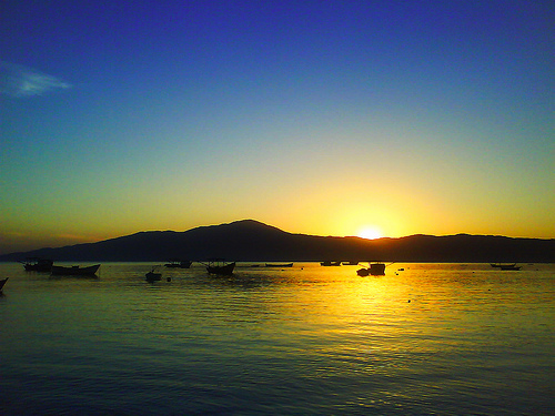 Pôr do sol na Praia Canto Grande