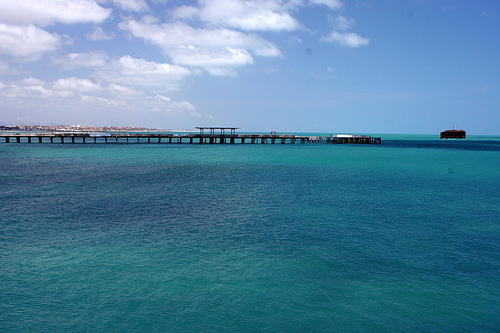 Mar da praia de Fortaleza