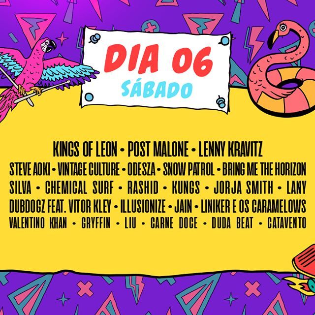 Programação Lollapalooza 2019 - 06/04/2019