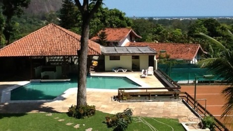 House For Rent In Rio De Janeiro For Vacation Itanhanga Mansion In Bar With Tennis Court Very Green And Great Land Plan 21928 Temporada Livre